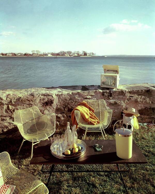 Outdoors Poster featuring the photograph Retro Outdoor Furniture by Fred Lyon