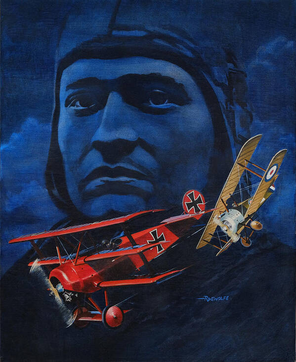 Baron Manfred Von Richthofen Poster featuring the painting Richthofen and Brown by Richard De Wolfe