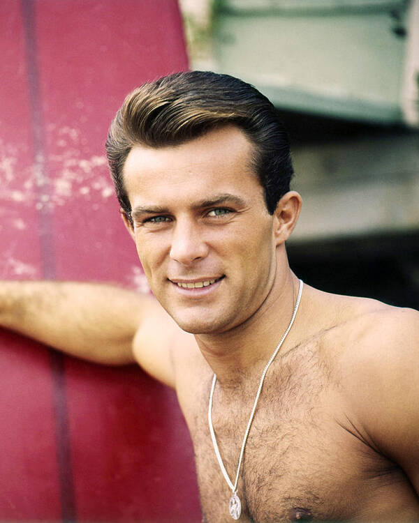 Bare Chested Poster featuring the photograph Robert Conrad by Silver Screen
