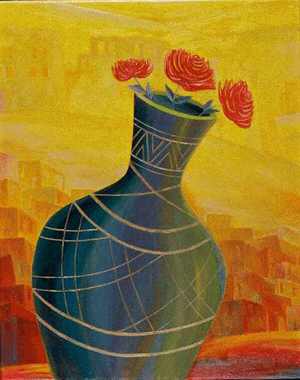 Roses Poster featuring the painting Roses by Israel Tsvaygenbaum