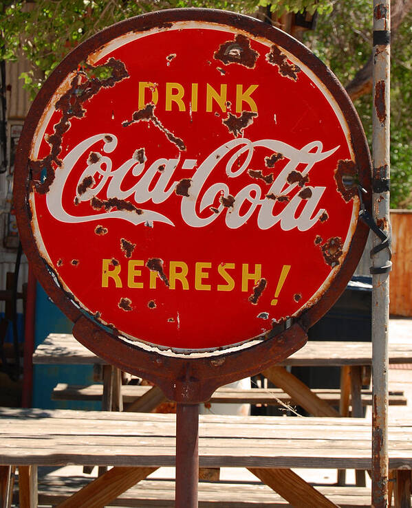 Coca-cola Poster featuring the photograph Route 66 Sign by Leticia Latocki
