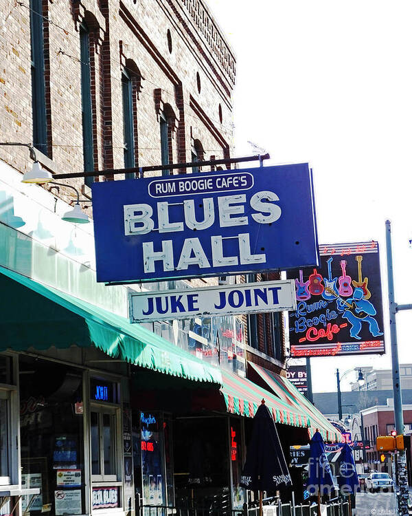  Poster featuring the photograph Rum Boogie Blues Hall Beale St Memphis by Lizi Beard-Ward