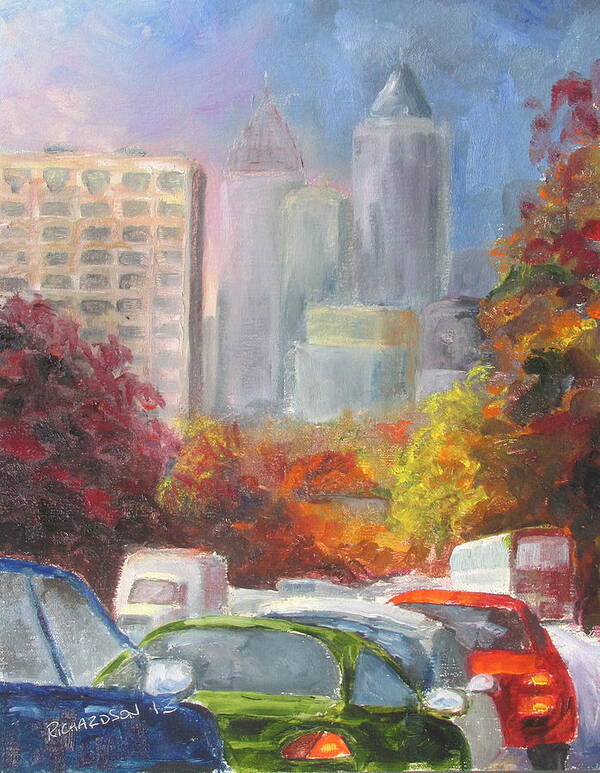Atlanta Poster featuring the painting Rush Hour by Susan Richardson