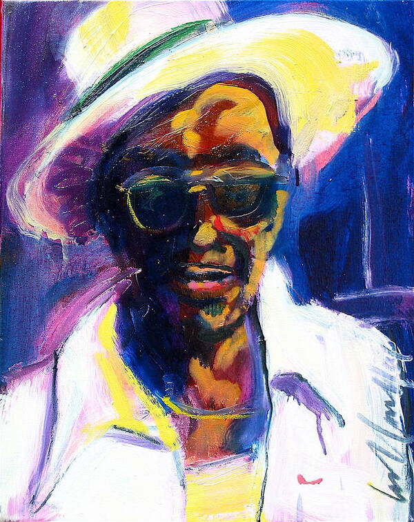 Lightnin' Hopkins Poster featuring the painting Sam Hopkins by Les Leffingwell