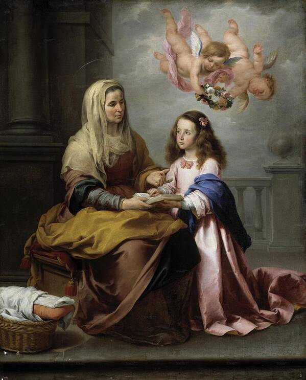 Bartolome Esteban Murillo (spanish Poster featuring the painting Santa Ana y la Virgen by Celestial Images
