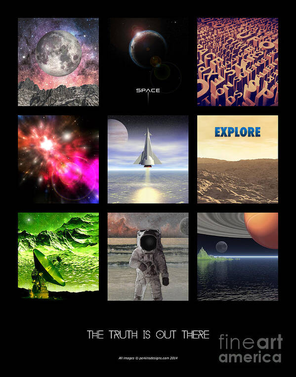 Space Poster featuring the digital art Scenes From Space 2 by Phil Perkins