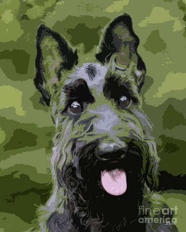 Dog Poster featuring the digital art Scottie by Keith Ryan