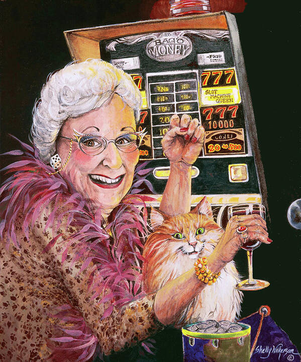 Slot Machine Poster featuring the painting Slot Machine Queen by Shelly Wilkerson