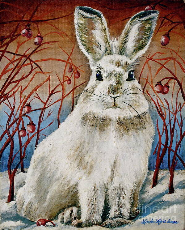  Linda Simon Poster featuring the painting Some Bunny is Charming by Linda Simon