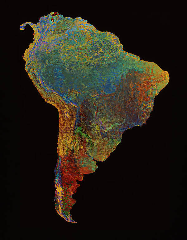 South America Poster featuring the photograph South America by Bp/nrsc/science Photo Library