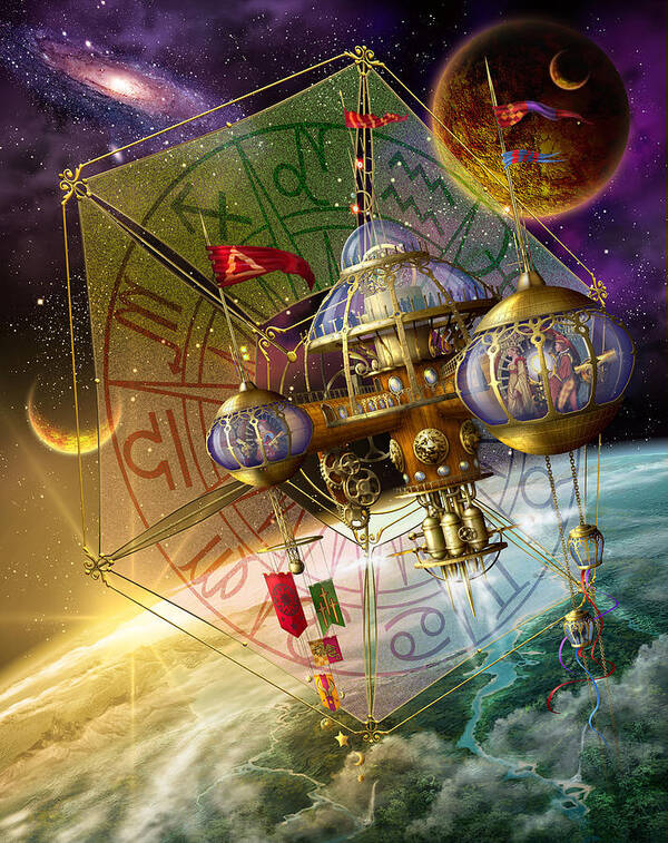 Dreamy Poster featuring the digital art Space Station by MGL Meiklejohn Graphics Licensing