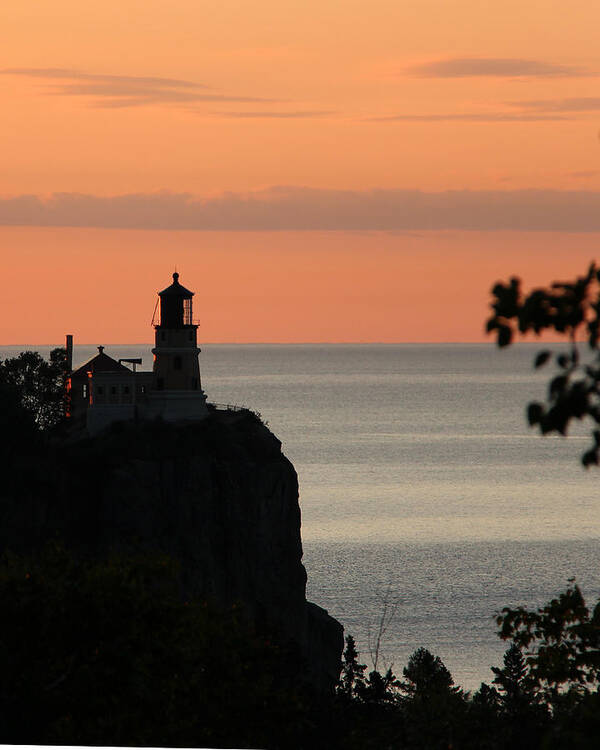 Light Poster featuring the photograph Split Rock Lighthouse at Sunrise by George Jones