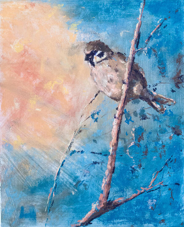 Birds Poster featuring the painting Spring Chickadee by Jim Fronapfel