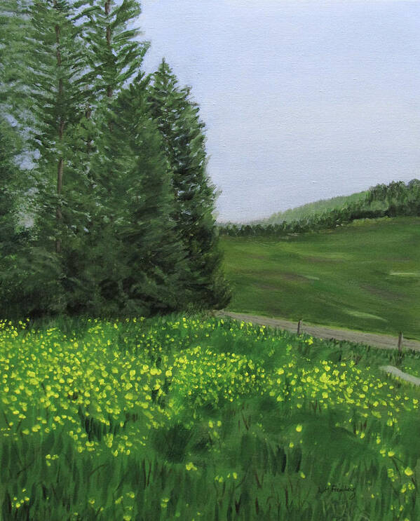 Landscape Poster featuring the painting Spring Flowers by Linda Feinberg