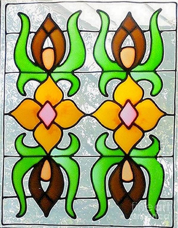 Stained Glass Window Photograph Poster featuring the photograph Stained Glass Window by Janette Boyd