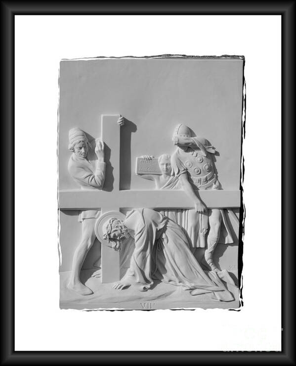 Stations Of The Cross Poster featuring the photograph Station V I I by Sharon Elliott