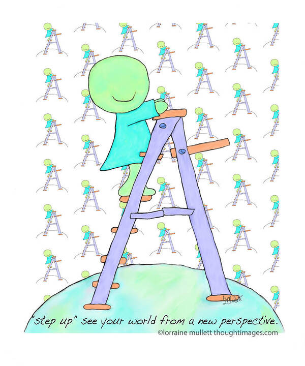 Super-self Poster featuring the mixed media Step Up Super Self by Lorraine Mullett