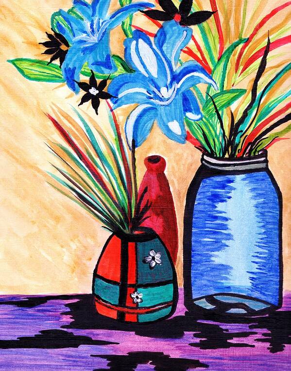 Acrylic Poster featuring the painting Still Life Flowers by Connie Valasco