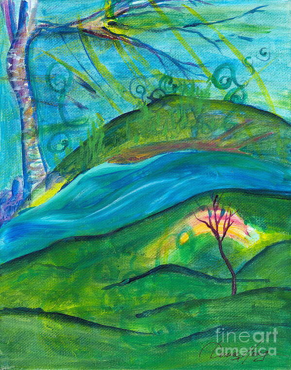 Landscape Poster featuring the painting Stillness by Denise Hoag