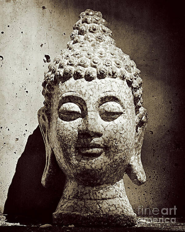 Buddha Sculpture Poster featuring the photograph Stone Buddha by Kate McKenna