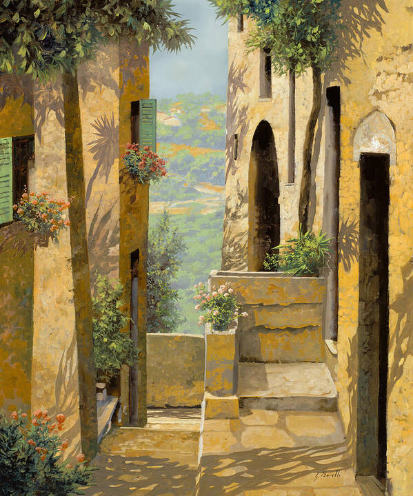 Landscape Poster featuring the painting stradina a St Paul de Vence by Guido Borelli