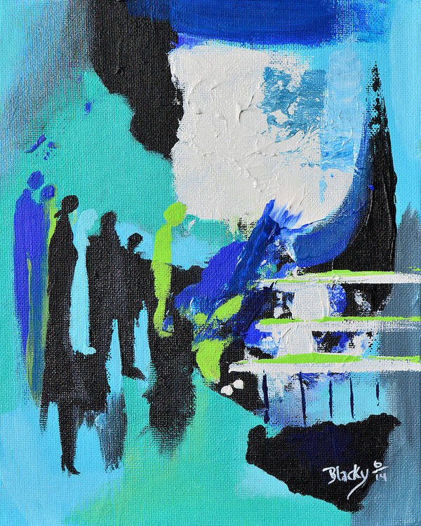Modern Poster featuring the painting Strangers Among Us by Donna Blackhall