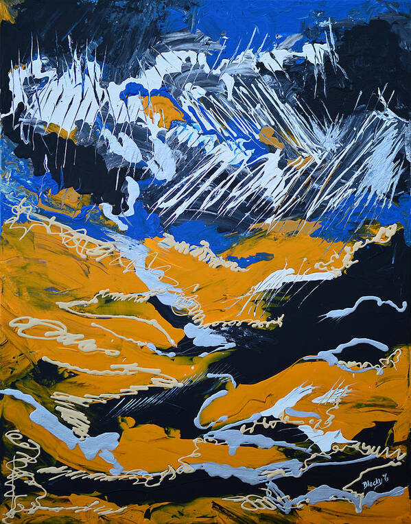 Bold Abstract Poster featuring the painting Summer Of Rain by Donna Blackhall