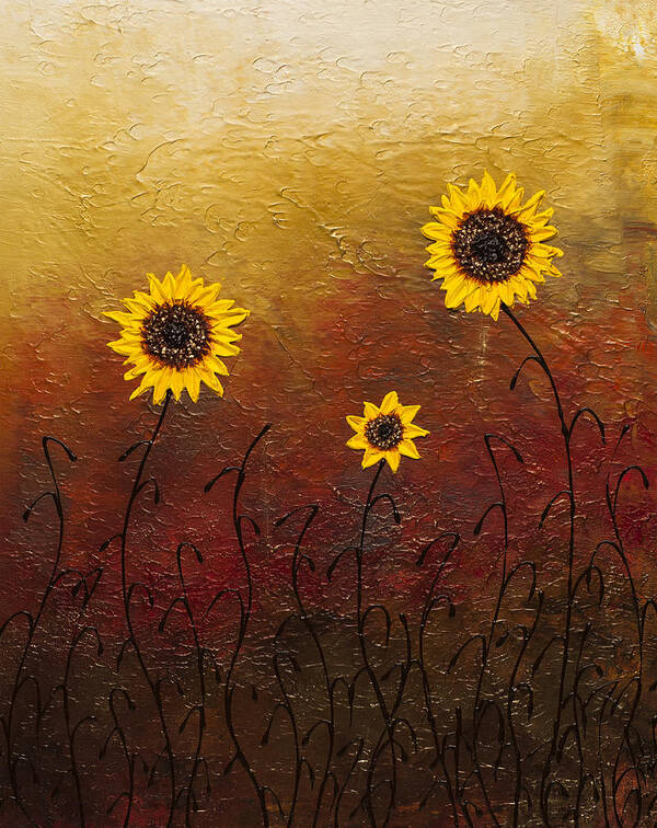 Sunflowers Poster featuring the painting Sunflowers 2 by Carmen Guedez