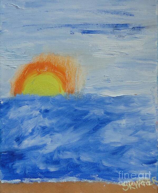 Beach Poster featuring the painting Sunrise by PainterArtist FIN