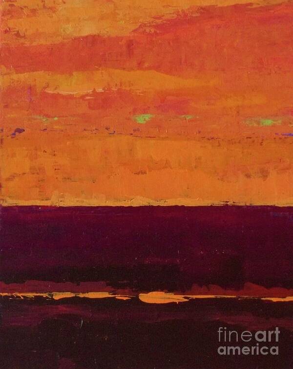 Landscapes Poster featuring the painting Sunset on the Pier by Gail Kent