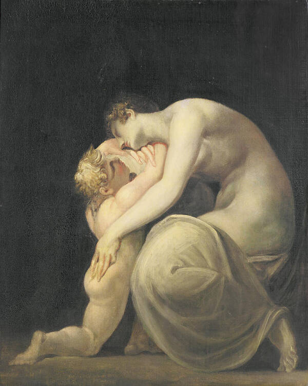 Greek Mythology Poster featuring the photograph Tekemessa And Eurysakes, C.1800-10 Oil On Canvas by Henry Fuseli