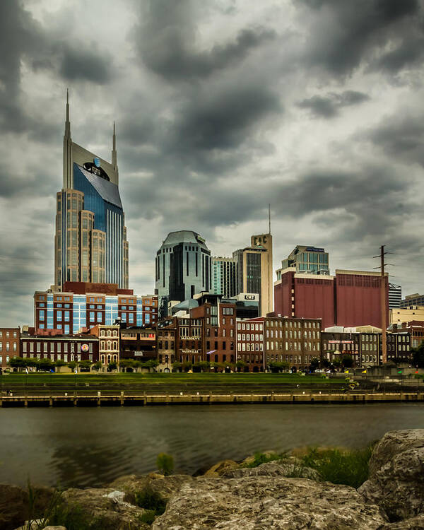 Cumberland Poster featuring the photograph Tennessee - Nashville from across the Cumberland River by Ron Pate