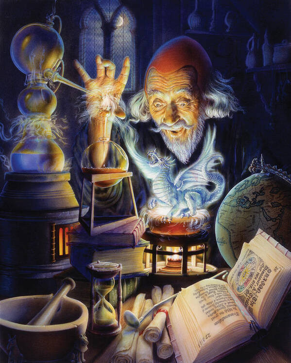 Wizard Poster featuring the photograph The Alchemist by MGL Meiklejohn Graphics Licensing