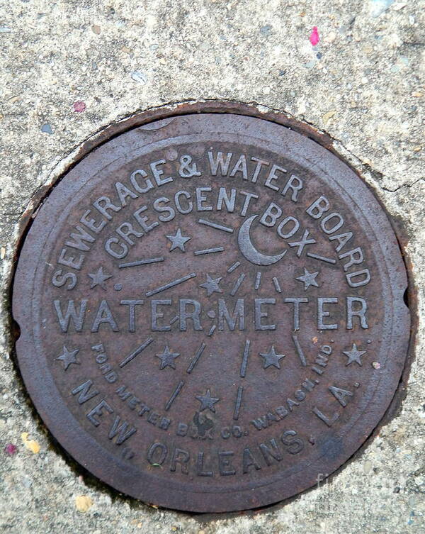 Nola Poster featuring the photograph New Orleans Crescent Box Water Meter Cover In Louisiana by Michael Hoard