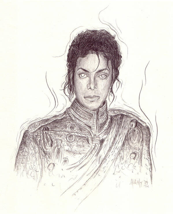 Michael Jackson Poster featuring the drawing The Day After by Michael Morgan