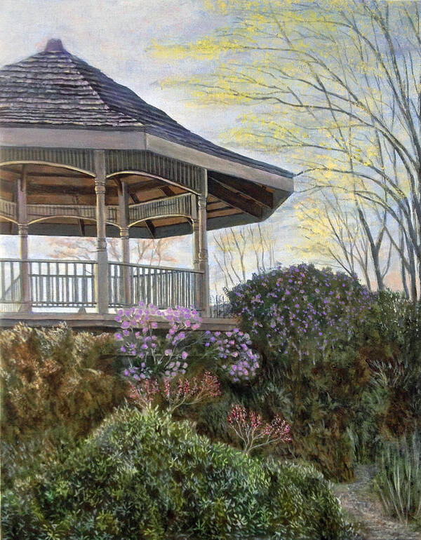 Landscape Poster featuring the painting The Gazebo by Mr Dill