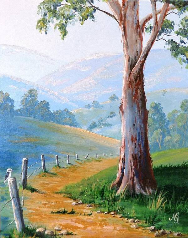 Tree Poster featuring the painting The gum tree by Anne Gardner