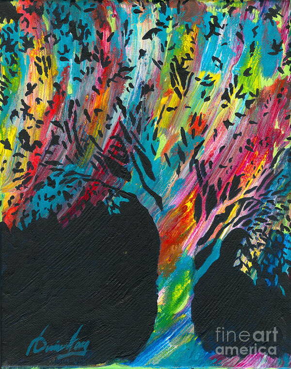 Multicolored Tree Poster featuring the painting The Happy Tree by Denise Hoag