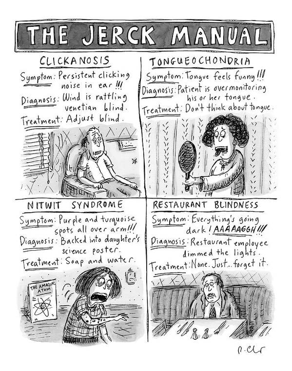 Captionless Poster featuring the drawing The Jerck Manual by Roz Chast