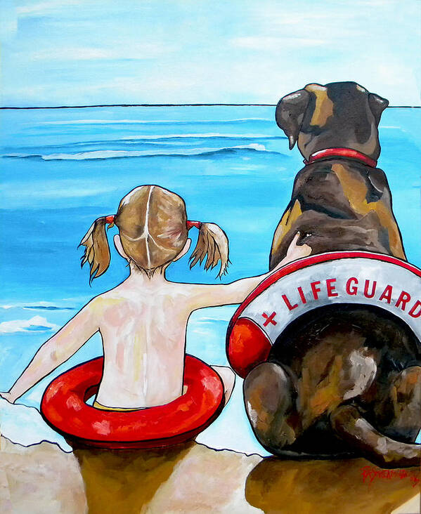 Lifeguard Poster featuring the painting The Lifeguard by Patti Schermerhorn