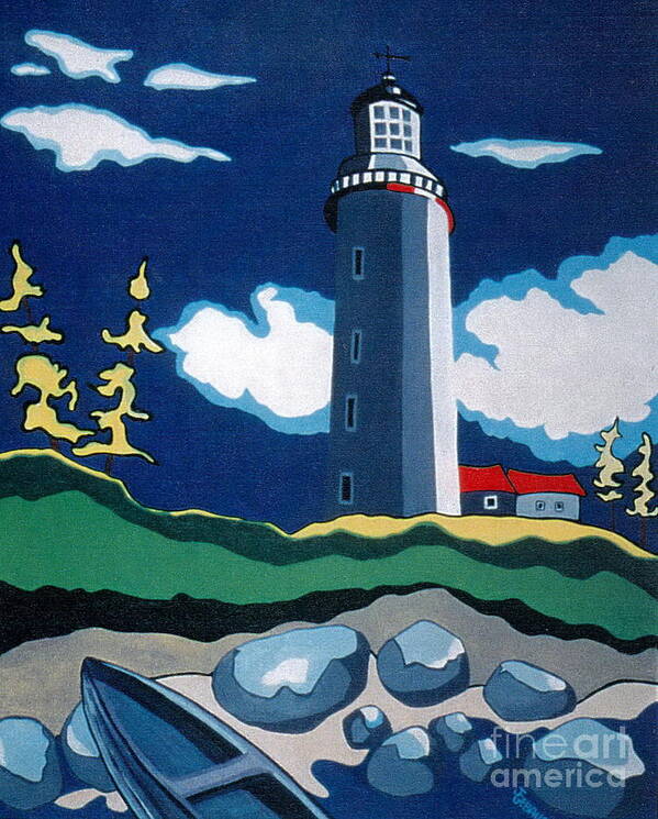 Lighthouse Poster featuring the painting The Lighthhouse by Joyce Gebauer
