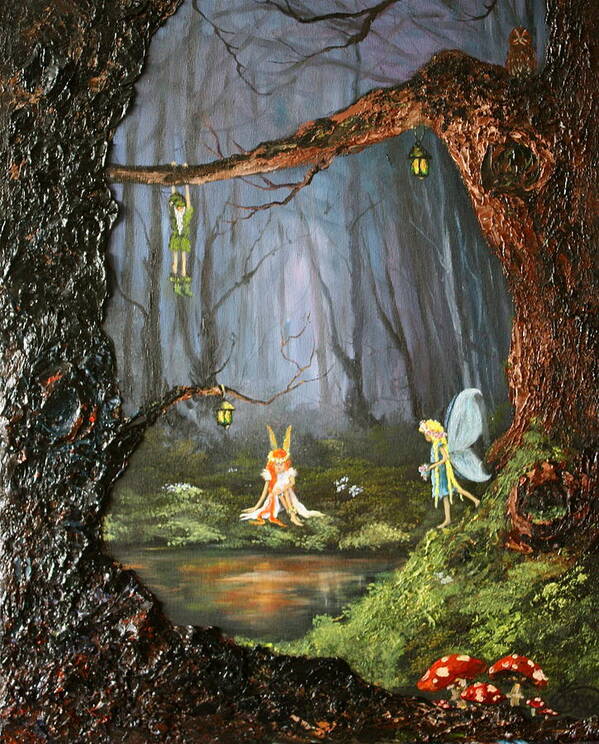 Fairies Poster featuring the painting The Secret Forest by Jean Walker