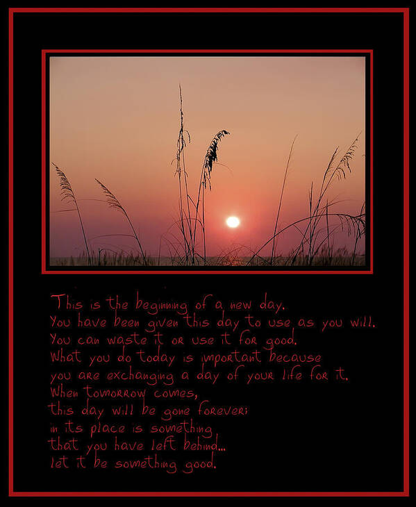 Sunrise Poster featuring the photograph This is the Beginning of a New Day by Bill Cannon