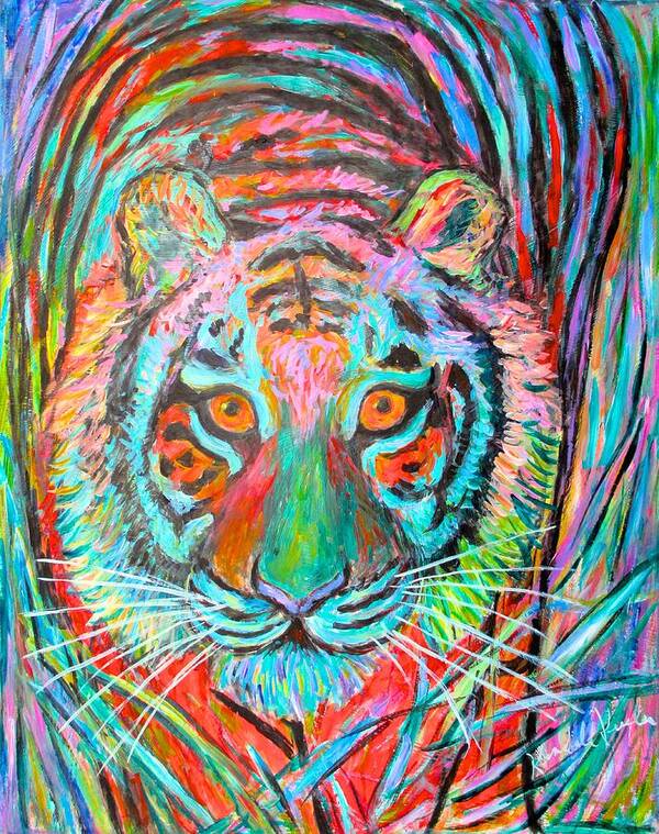 Tiger Poster featuring the painting Tiger Stare by Kendall Kessler