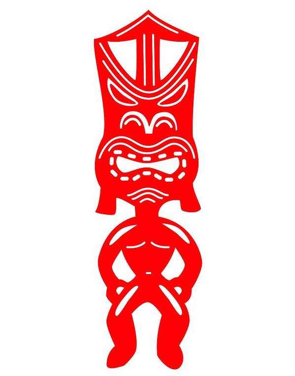 Haida Point Art Poster featuring the drawing Tiki by Fred Croydon