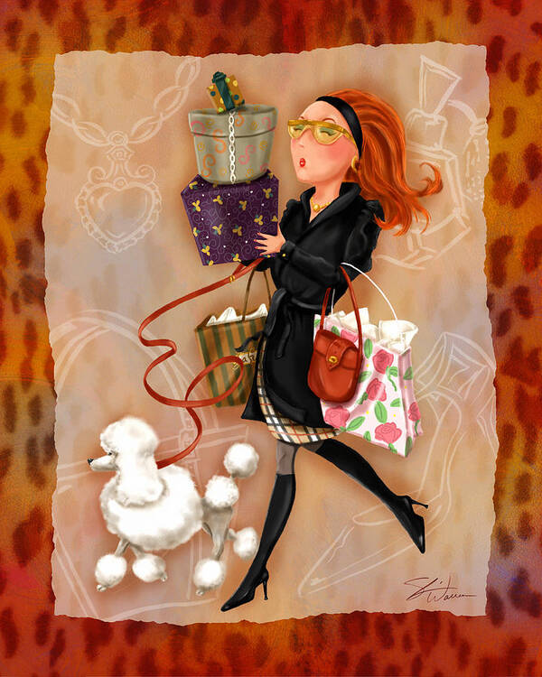 Ladies Poster featuring the mixed media Time to Shop 4 by Shari Warren