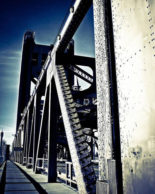 Vintage Bridges Poster featuring the photograph Tower Bridge - Throwback by Digital Kulprits