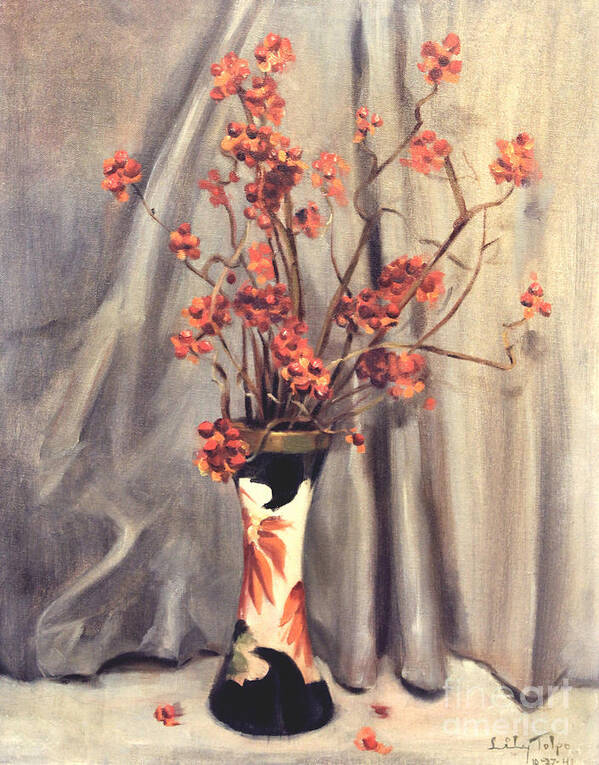 Paul Trebilcock Poster featuring the painting Trebilcock Vase by Art By Tolpo Collection