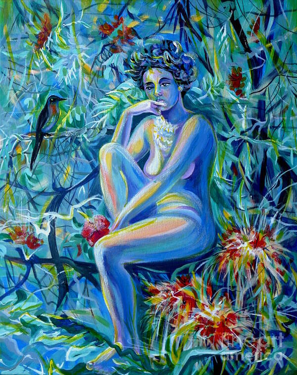 Acrylic Poster featuring the painting Tropical Bird by Anna Duyunova