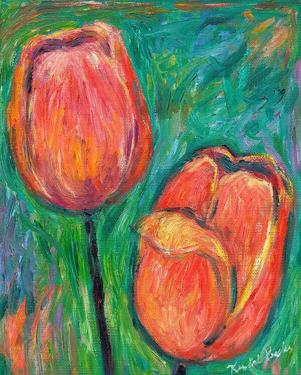 Tulips Poster featuring the painting Tulip Dance by Kendall Kessler